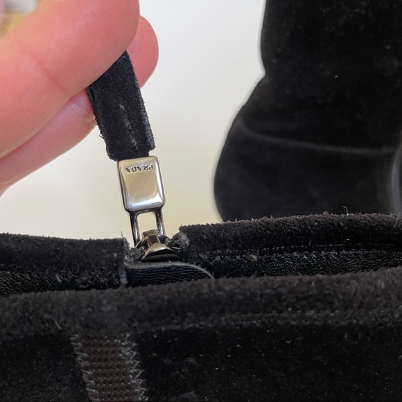 Prada Black Booties with Spell Out PRADA down Side Size 10 - Picture 10 of 16